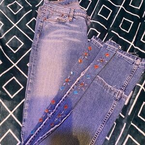 Embroidered Blue Jeans